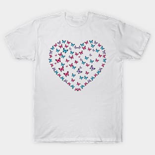 Butterfly Heart Shape T-Shirt